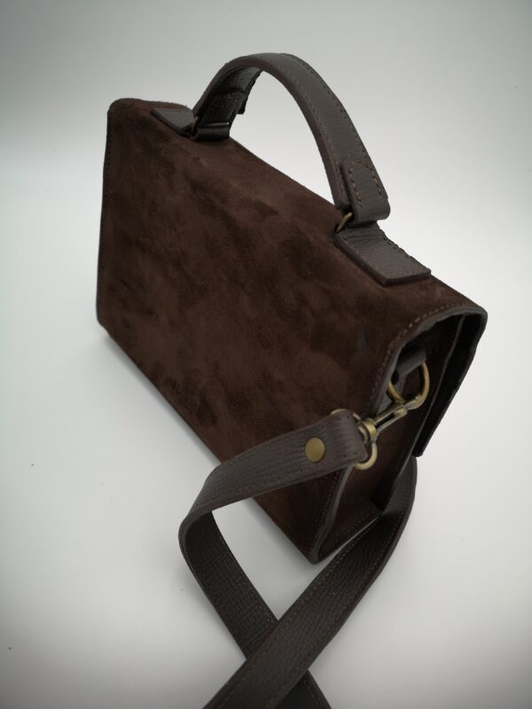 Sac en cuir nubuck marron – Image 3