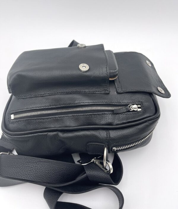 Pochette homme en cuir noir – Image 3