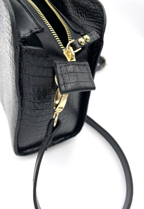 sac-cuir-veau-noir-imitation crocodile